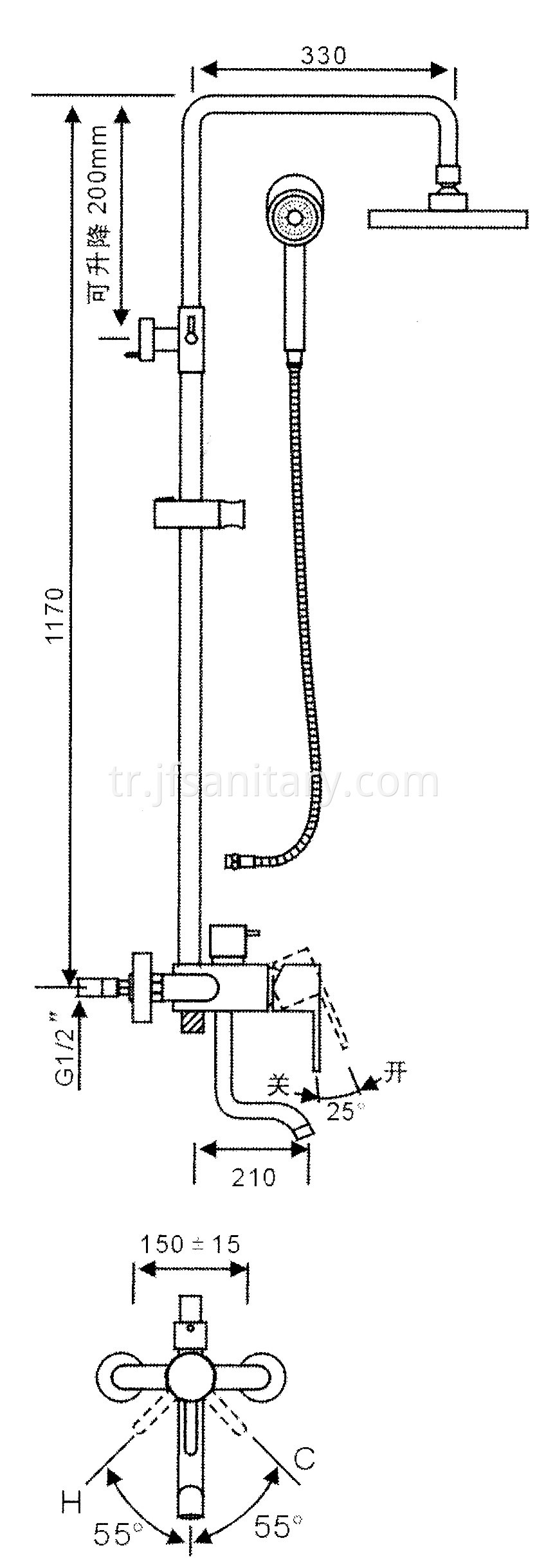 Rain Shower Set Brass Bathroom Shower High Quality